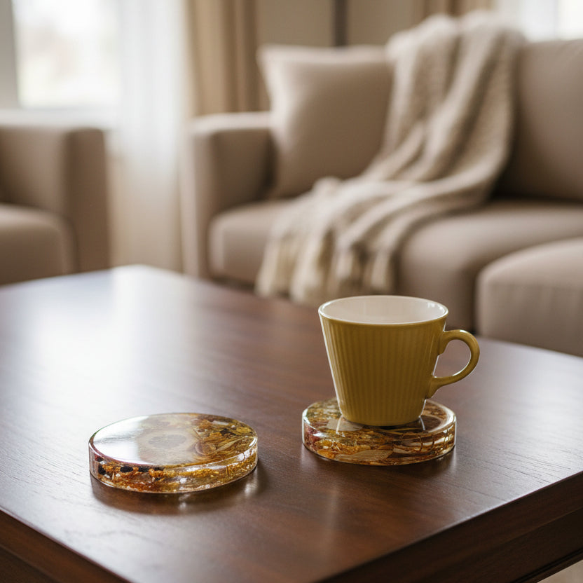 Orange Flower Coaster